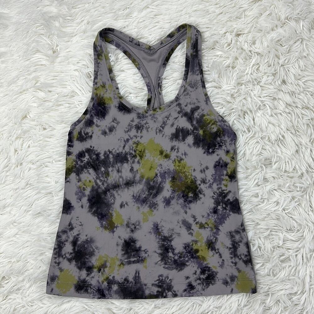 Lululemon Cool Racerback Short Tank Top *Nulu Radial Tie Dye Mauve Grey Multi